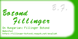botond fillinger business card
